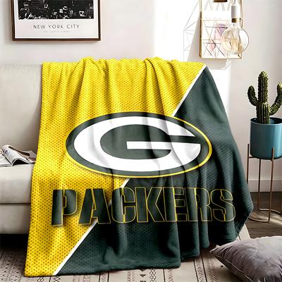 Green Bay Packers Theme Personalized Outdoor Flannel Blankets Soft And Suitable For All Seasons Perfect For Sofas Beds And Camping