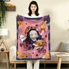 1PC Demon Slayer Patterned Flannel Blanket Suitable For All Seasons For Home Decor Warmth And Comfort Gifts Holiday Present