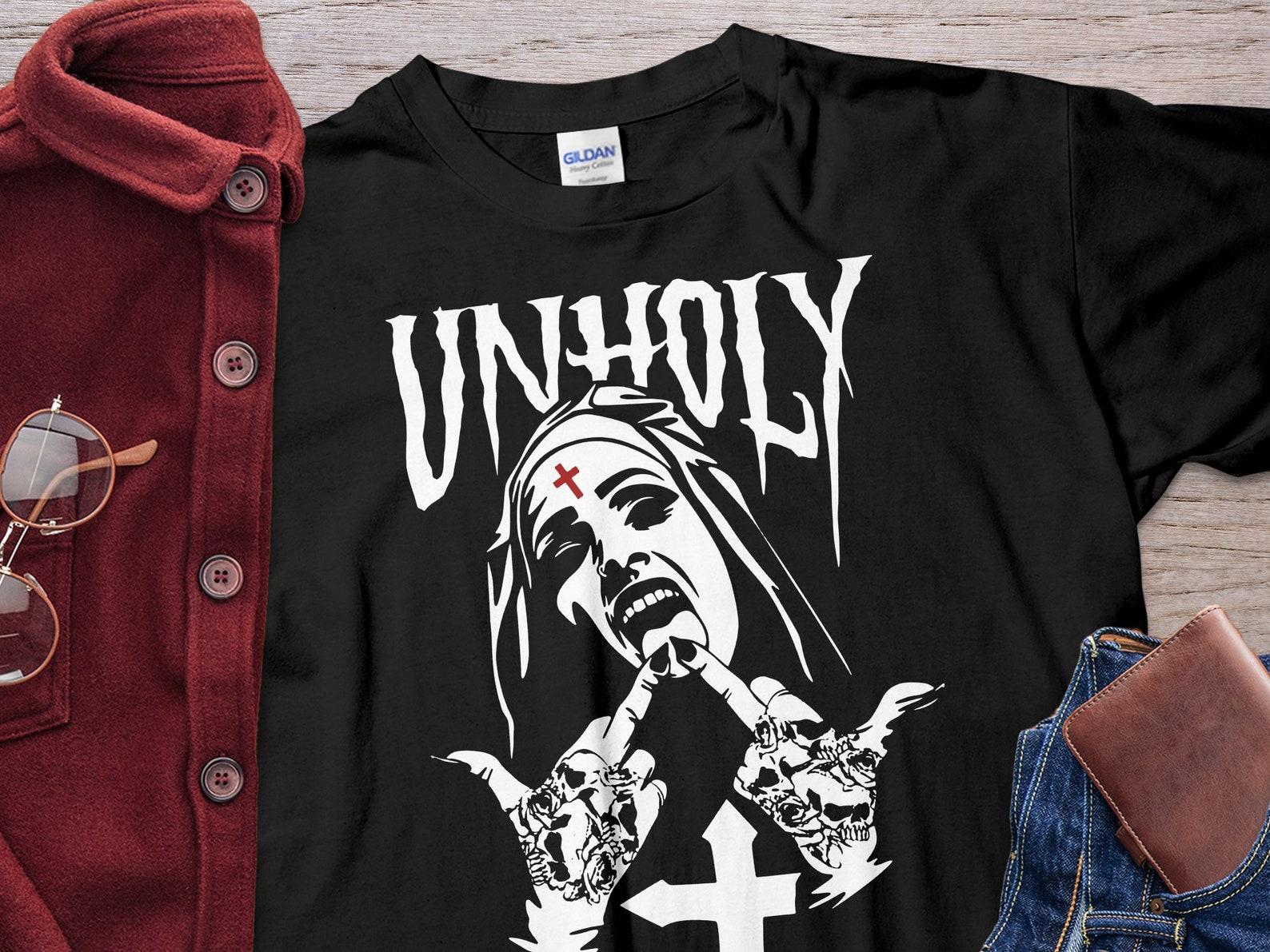 Funny Horror Unholy Nun Unholy Nun Unisex T-Shirt XL