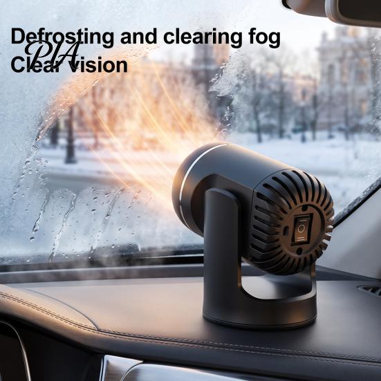 Electric Heating Fan for Car Portable Heater Defroster, 12V Compact Winter Driving Accessories Auto Windshield Defogging, Desktop Space with