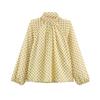 Womens Oversized Long Sleeve Polka Dot Print Shirt Loose Fit Streetwear Top Fall 2026