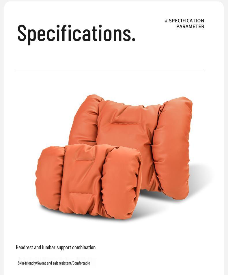 Luxury Leather Car Neck & Lumbar Support Pillow Set