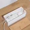 Wooden Power Strip Storage Box Wire Organizer Dustproof Cords Hider Cord for