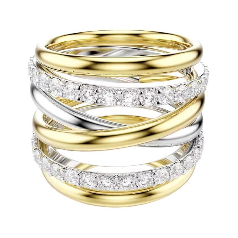 Swarovski Hyperbola personalized design zircon ring, same style for men and women, white 57404