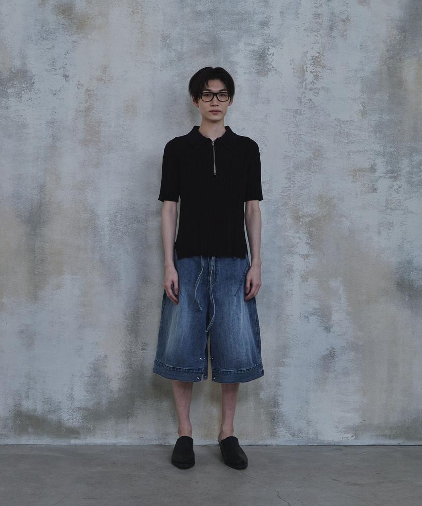 PARADIGMFILM [Ep.02] Double Collar Half Zip Knit (Black)