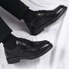British business dress wedding groom leather shoes men's Korean version autumn black leather breathable inner height increase casual shoes