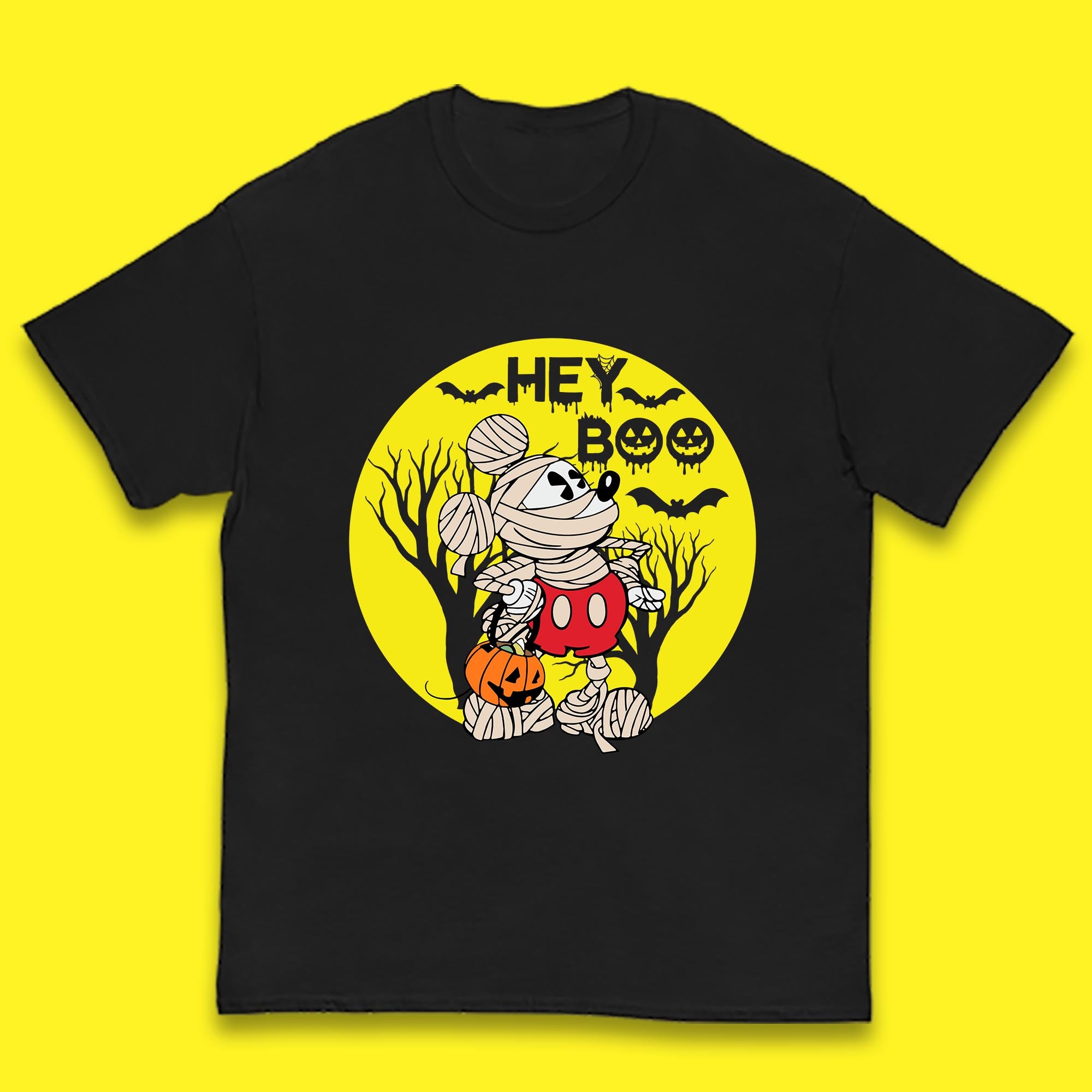 Hey Boo Disney Halloween Mickey Mouse Mummy Trick Or Treat Spooky Vibes Kids T Shirt 150