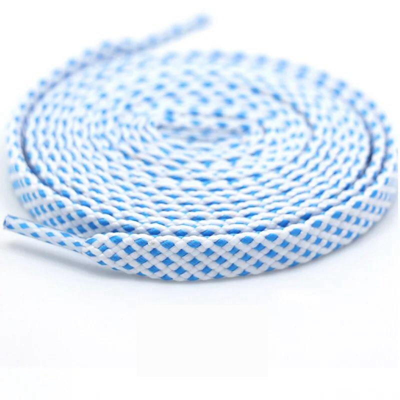 1pair shoelace Fashion Polyester Sneaker Shoe Lace Colors Checkered Double Layer Hollow Flat Shoelaces 100/120/140CM