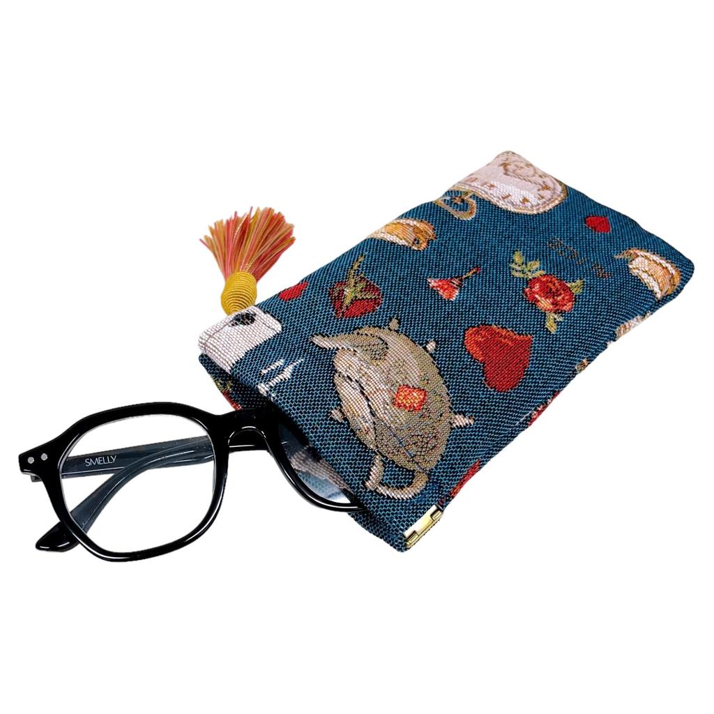 Glasses pouch Ballerina Made in Japan [Belle Blanche] - - Gobelin, (Alice Navy)