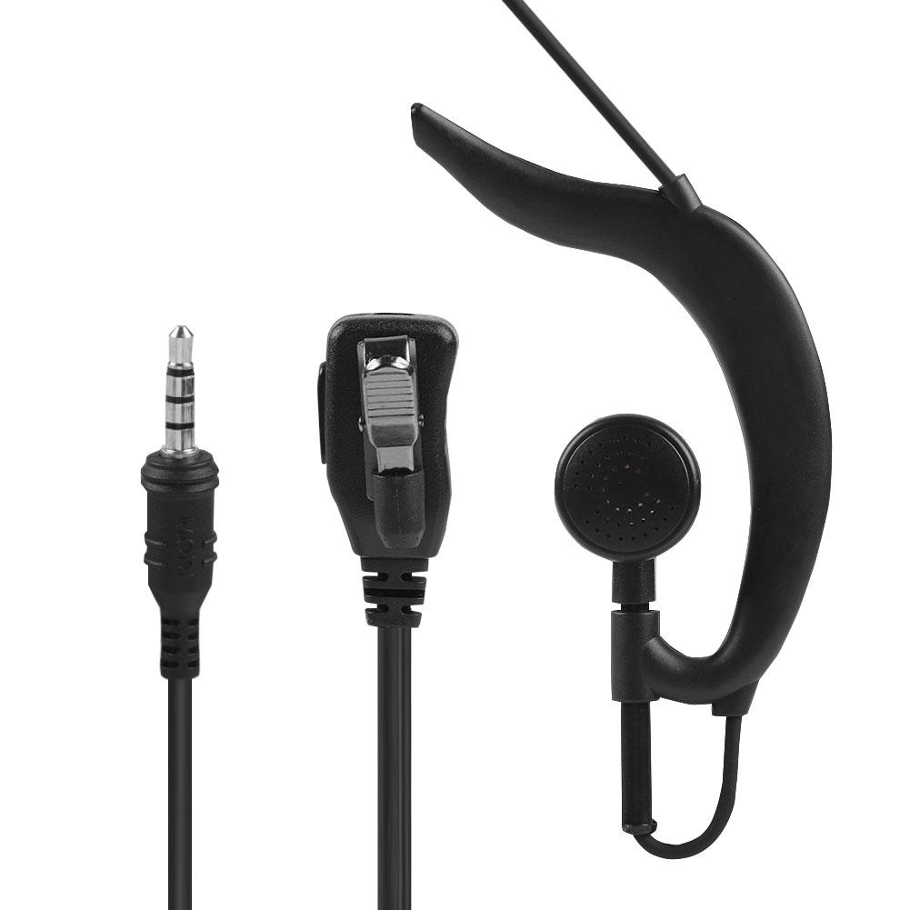 3.5mm Earhook Earpiece with PTT Button MIC Speaker Single Earphone for Wakie Talkie
