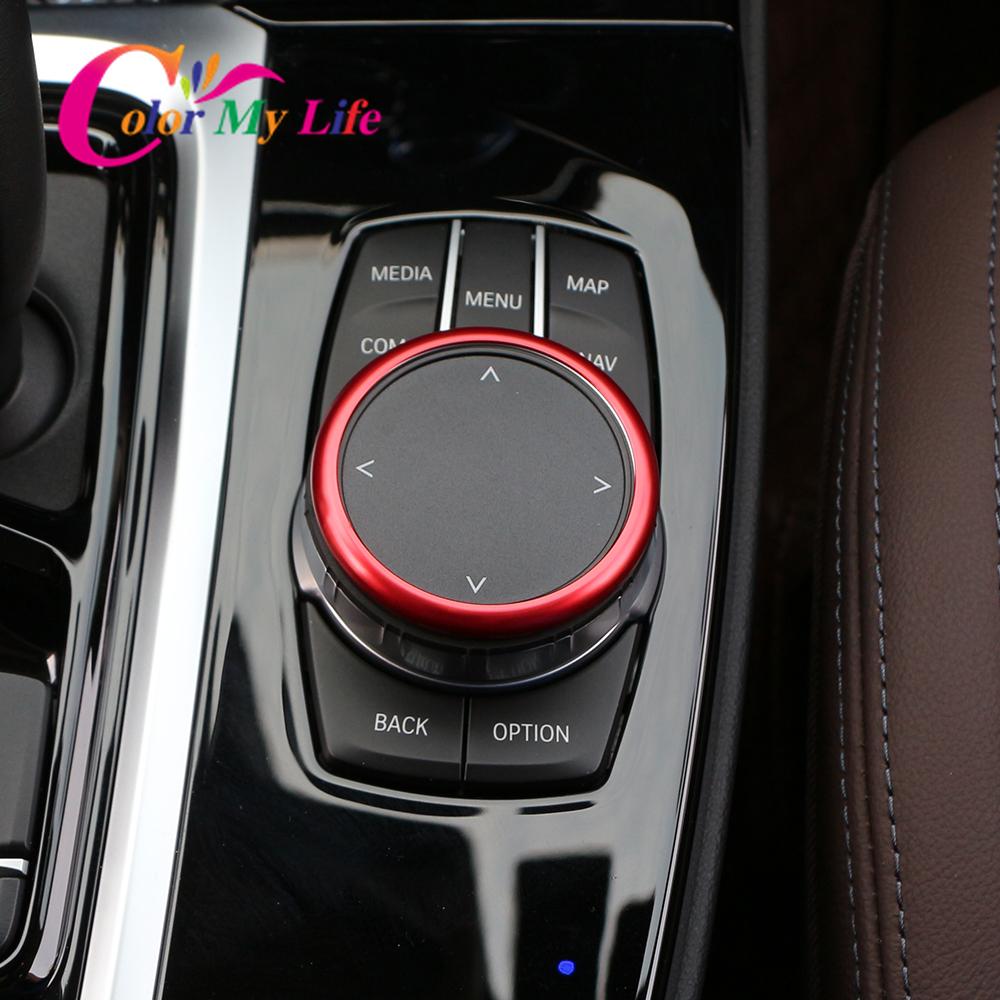 Aluminum Alloy Car Center Console Ring Multimedia Knob Button Sticker Trim for BMW 5 Series G30 X3 G01 2018 - 