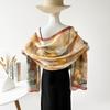 National Style and National Trend Green Hollow Flower-cutting Dinner Shawl for Women New Craft Printed Silk Scarf High-end Wedding Scarf