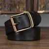 Belt Men's Retro Distressed Laser Carved Italian Vegetable Tanned Leather First Layer Pure Cattlehide Brass Buckle Belt