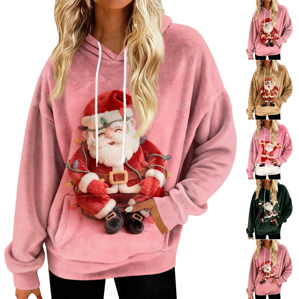 Hoodies For Women Oversized Winter Plush Cute Sweatshirts Pullover Trendy Fall Winter Clothes