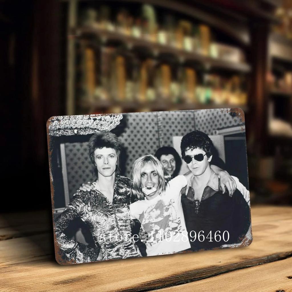 Metalowe tabliczki i szyldy z motywem zespołu Iggy Pop Band, dekoracje ścienne, zabytkowe blaszane tabliczki, plakat z motywem kapitana, dekoracja ścienna do baru, pubu i klubu