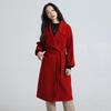 Fengxun Women's 100% Wool Double-sided Mid-length Coat