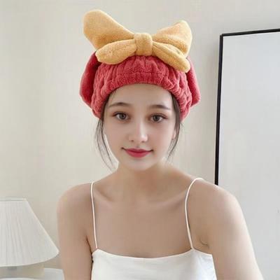 Absorberande Hårhandduk för Hårtorkning Snabbhårstorkande Mikrofiberhårhanddukshölje Duschhätta Våthårstorkande Turban med Fluga för Kvinnor Flickor