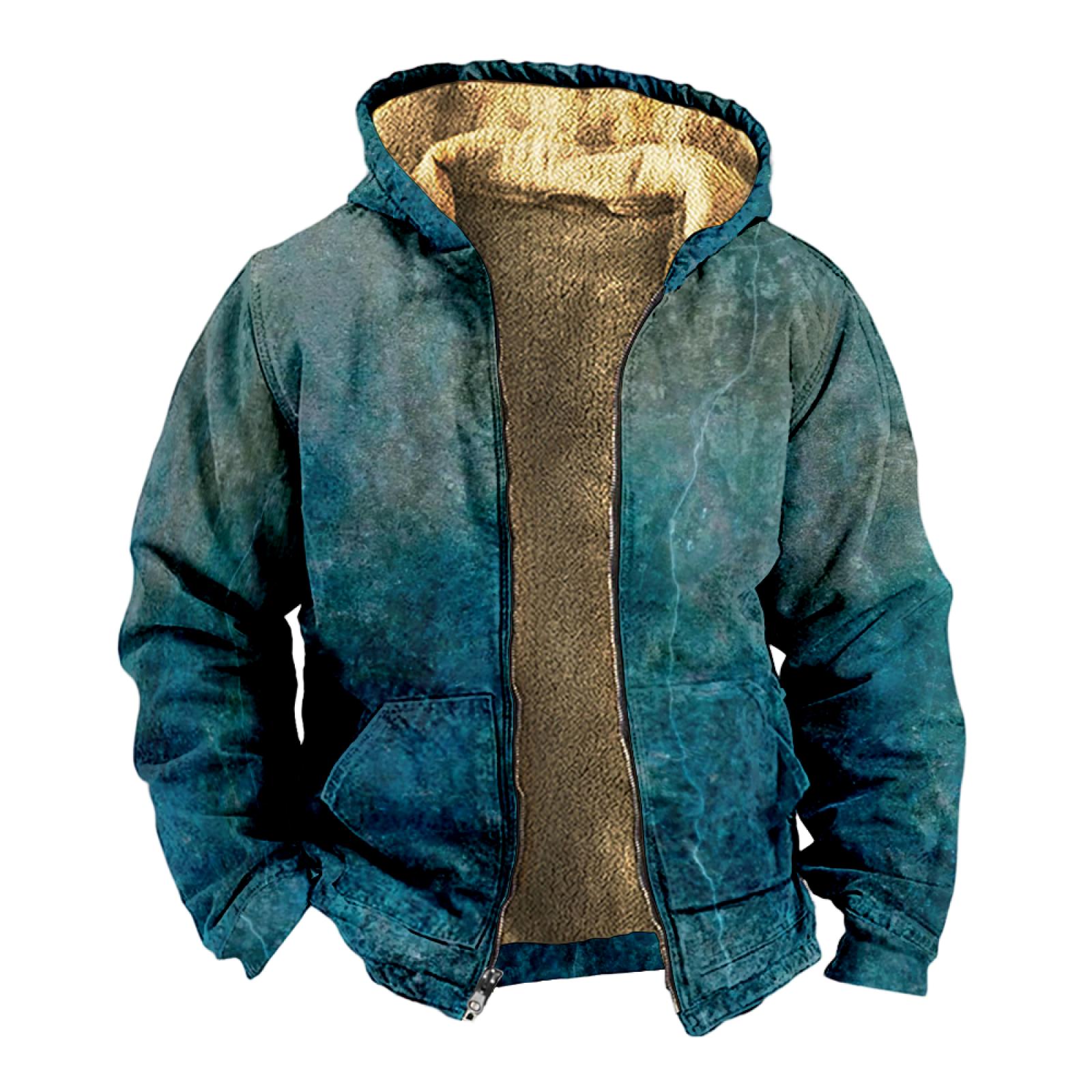 Мужской индивидуальный повседневный свитер на молнии с длинным рукавом и принтом — фото 6