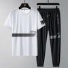 Summer Time Ice Silk Short Sleeve T-shirt Set Men's Casual Relaxed Breathable Sports Large Size