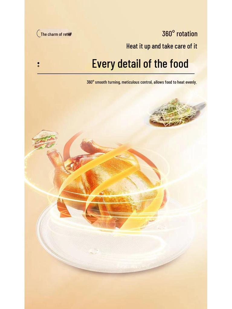 20L Classic Microwave Oven with Double Knob, Turntable, and Easy-Clean Golden Cavity - Model MX80-L.