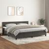 3141384 vidaXL Box Spring Bed with Mattress Dark Grey 200x200cm Velvet