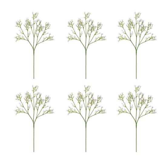6Pcs 42CM Artificial Babysbreath 3 Fork Realistic Fake Flower Home