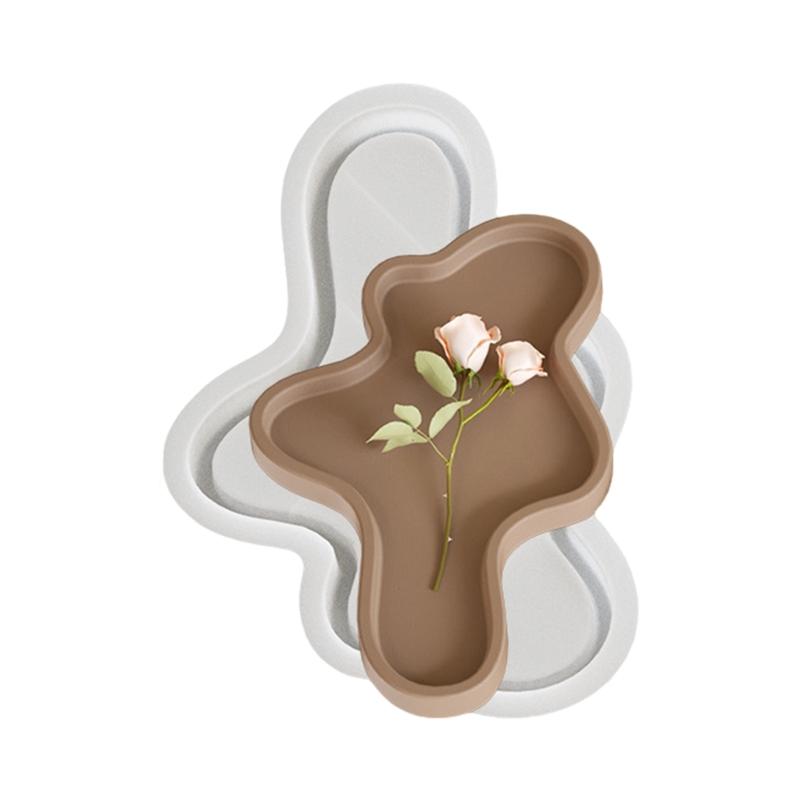 Silikon Epoxid Gießform Tablett Einfache Entformung Silikon Aufbewahrungs-Präsentationstablett Formen Für Kreative Wohnaccessoires