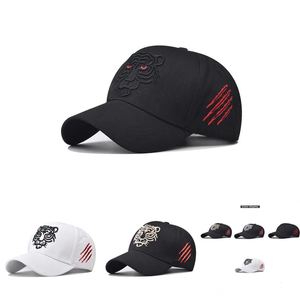 New Cross-border Tiger Head Baseball Cap With Cotton Embroidery Summer Adjustable Breathable Ins Style Hat