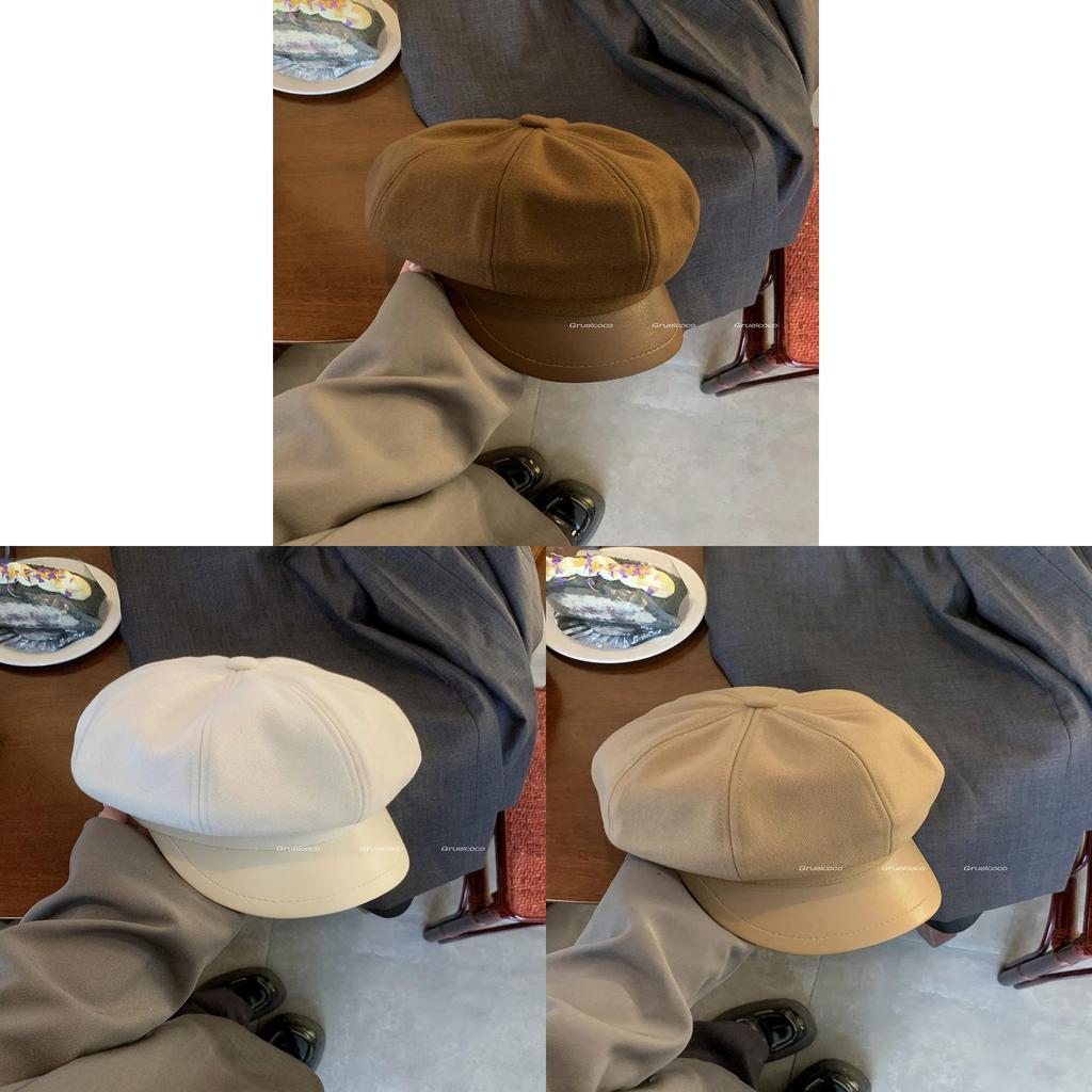 Eight Corner Hat With Embroidered Design For Autumn Winter Casual Womens Fashion