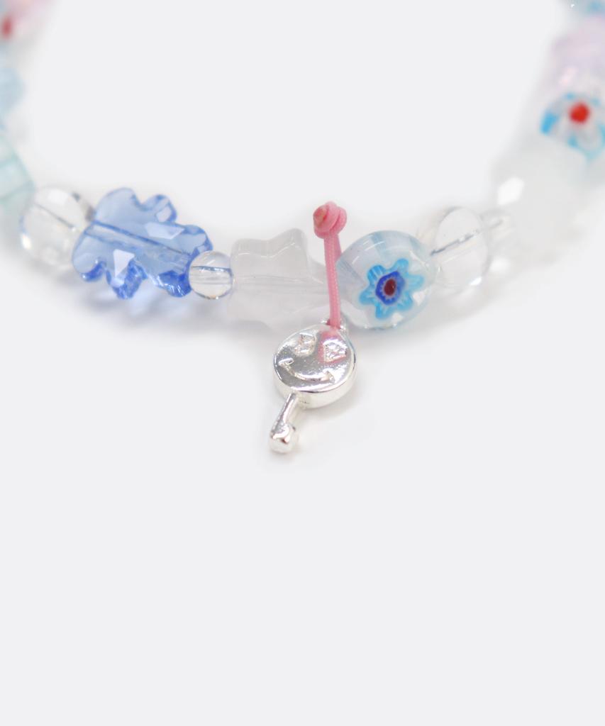 Bonbeau Little Joy Motif Mix Bracelet Colored Glass Flower Star Teddy Bear Motif Mix Bead Bracelet