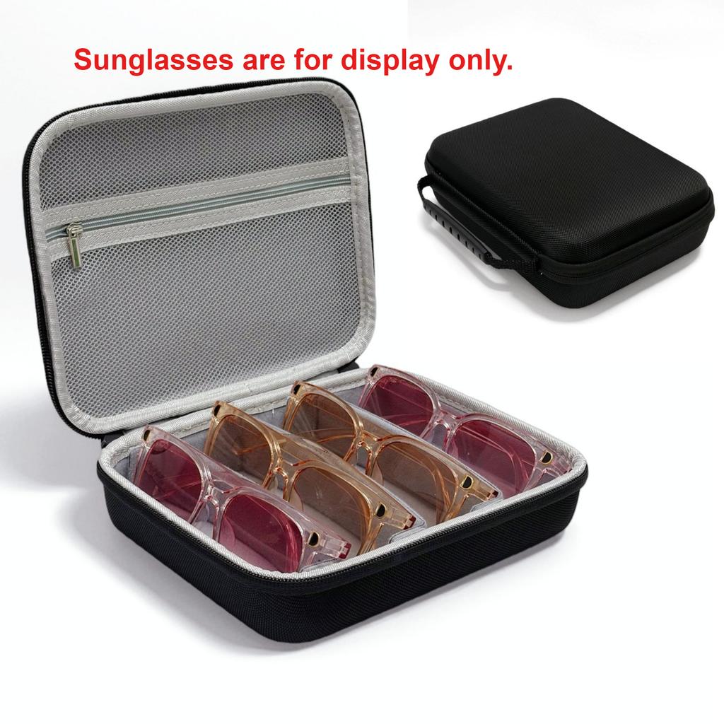 4-Slot Portable Sunglasses Storage Box Shockproof & Pressure Resistant Protective Case