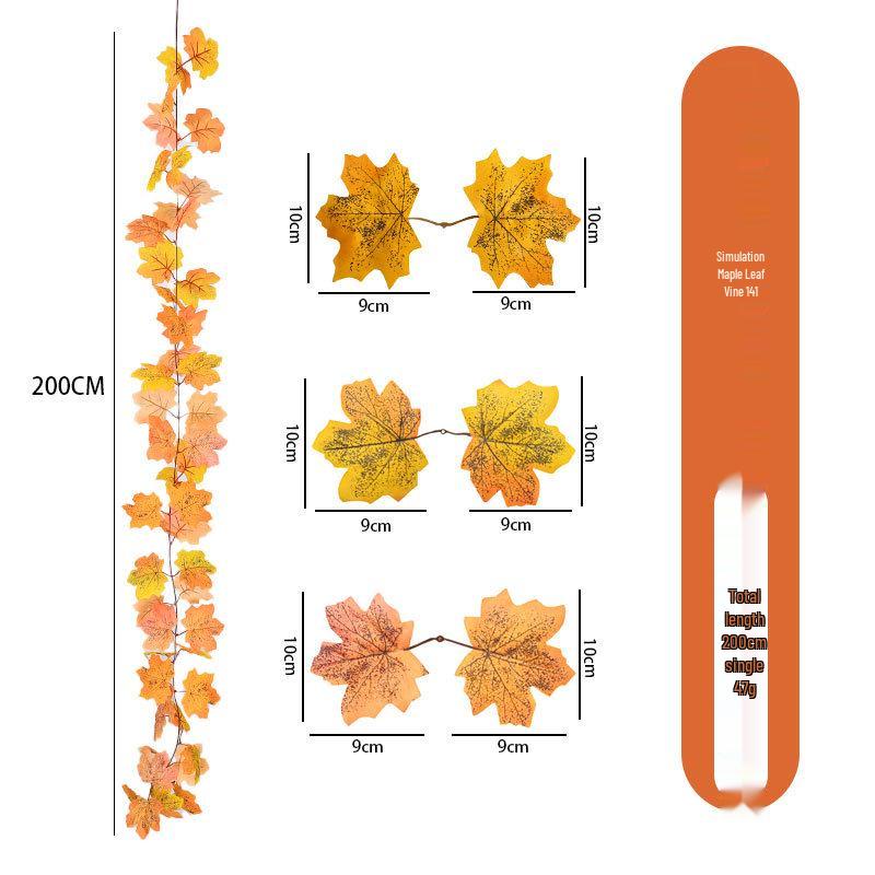 Artificial Maple Leaf Rattan Home Decor: Scenic Atmosphere Arrangement
