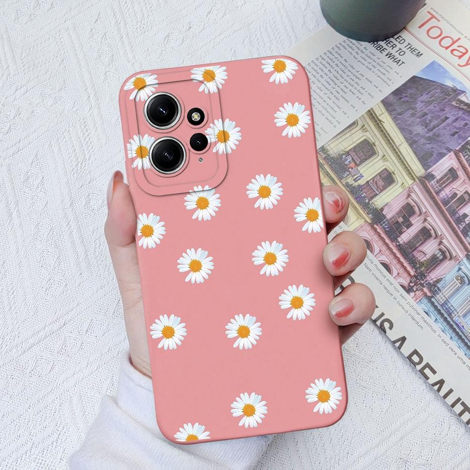 Cases For Xiaomi Redmi Note 12 12S 4G 5G Cute Patterned Liquid Silicone Anti Knock Back Cover For Redmi Note 12 S Funda Bumper