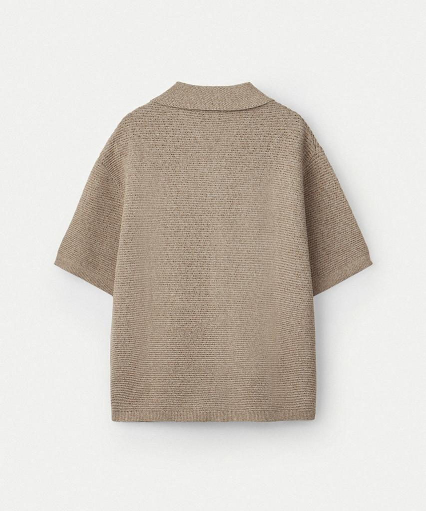 Umarmung Cotton Crochet Half Sleeve Shirts_Oatmeal