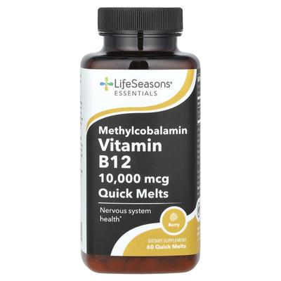 Essentials, Methylcobalamin Vitamin B12, Beerengeschmack, 10.000 mcg, Schnellschmelztabletten 60 Stück