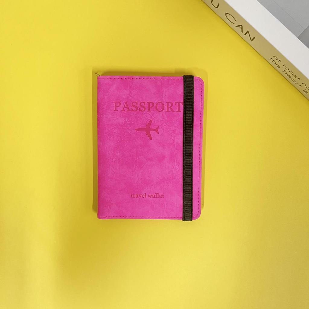 Tarjetero RFID de piel sintética transfronteriza: cartera multifuncional para identificación de viaje
