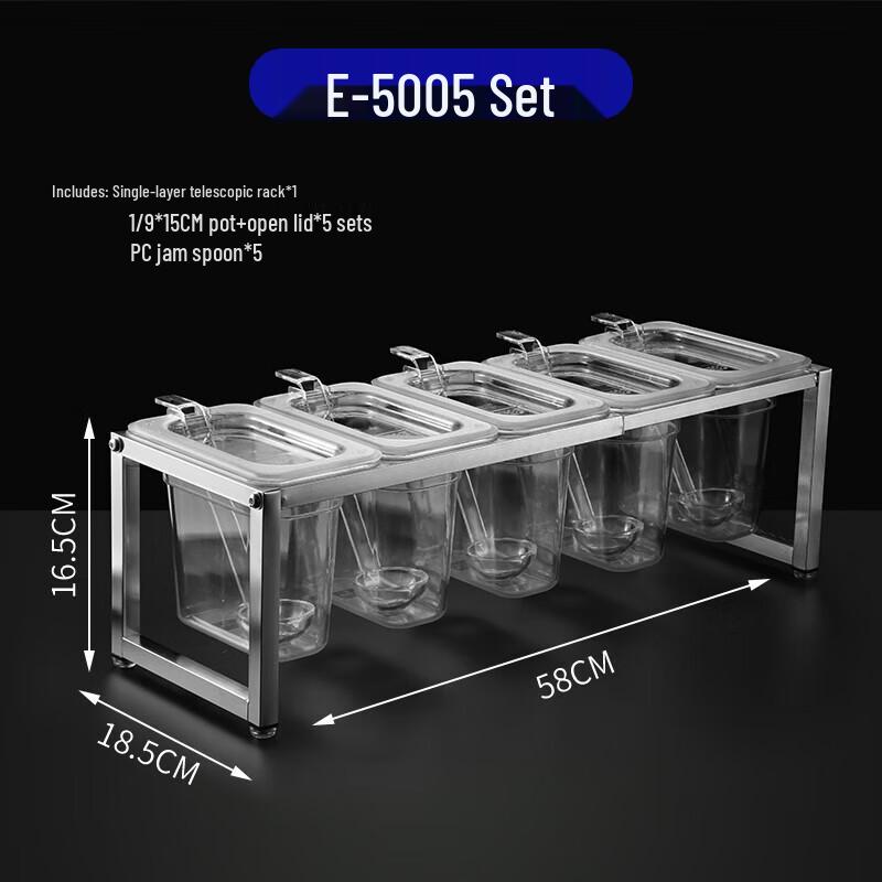 Commercial Transparent Condiment Station Set E-5005