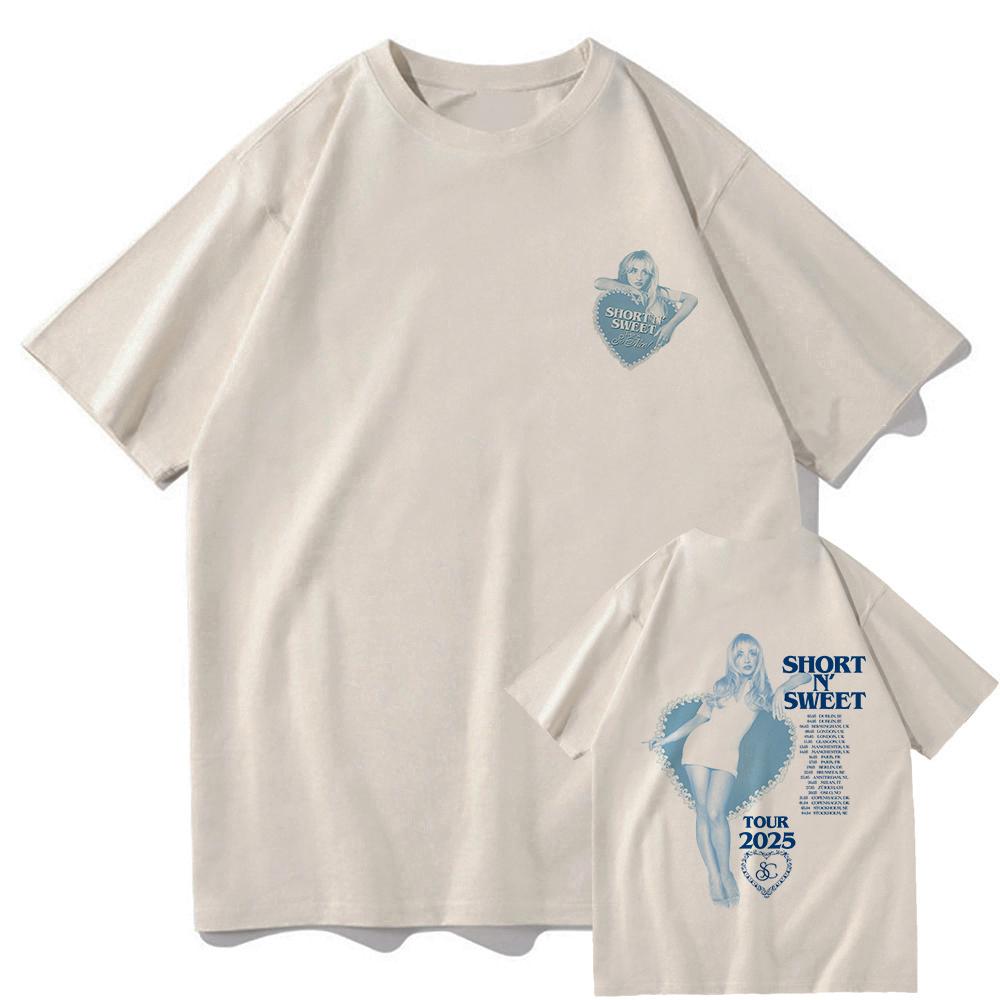 Letní krátké a sladké turné 2025 Tričko Sabrina Carpenter Lover Pánské/dámské oblečení Harajuku Letní topy Grafická trička Vintage