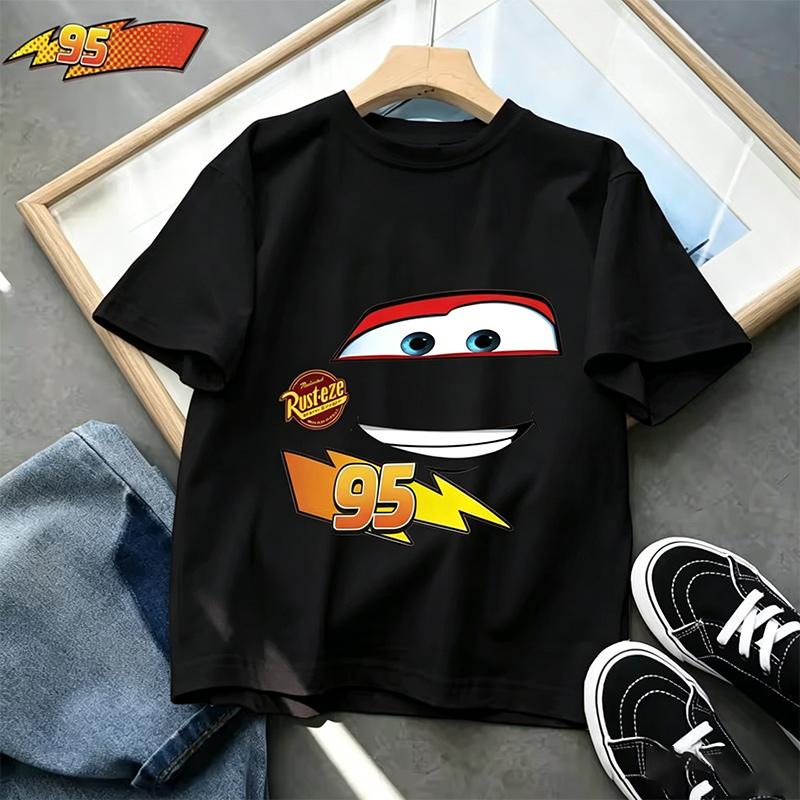 Cars Summer 2026 Boys T-Shirt Lightning McQueen Short Sleeve for Boys Girls Children Combinable with Everything Back To School