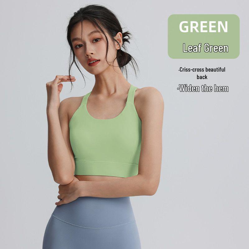 High-Strength Anti-Sag Sports Bra with Cross Back for Yoga and Running