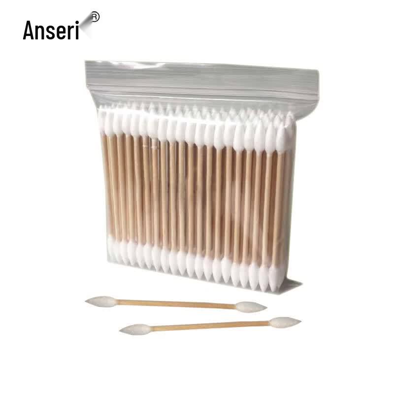 Ancai Rui Laboratory Double-Pointed Birch Wood Cotton Swabs, 1000 Count