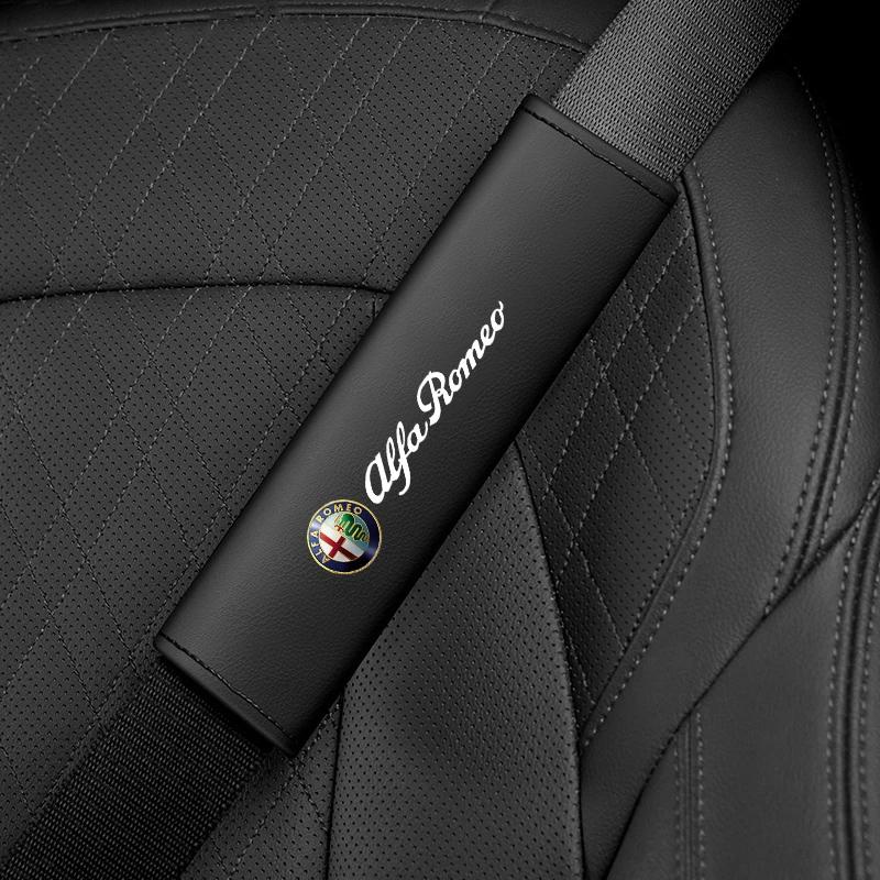 

Car Stickers For Alfa Romeo Fashion 2Pcs Car Seat Belt Cover Shoulder Pad Accessory For Alfa Romeo Giulia Stelvio Giulietta 156 чёрный