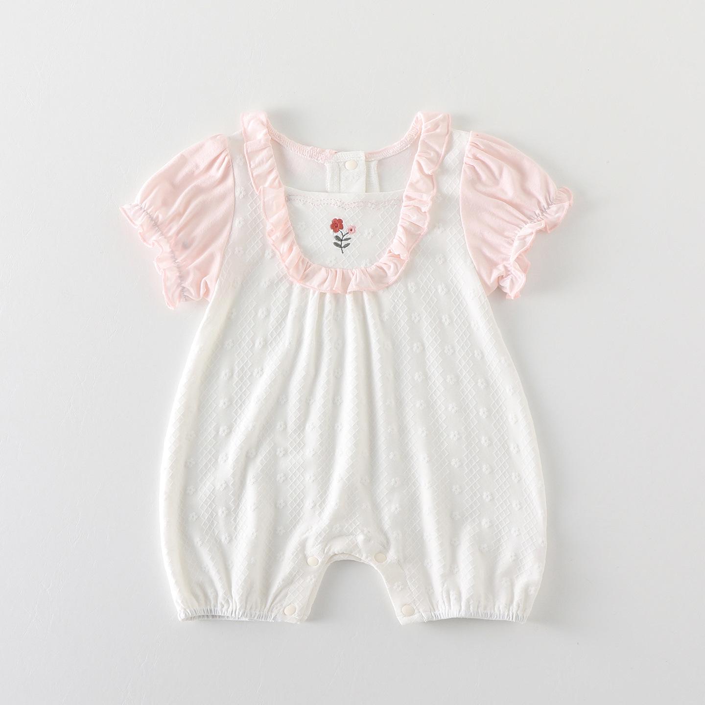 

Корейский стиль, Ромпер для новорожденного Маленькая принцесса , 100 дней - Короткий рукав, Легкий летний комбинезон 90 cm розовый