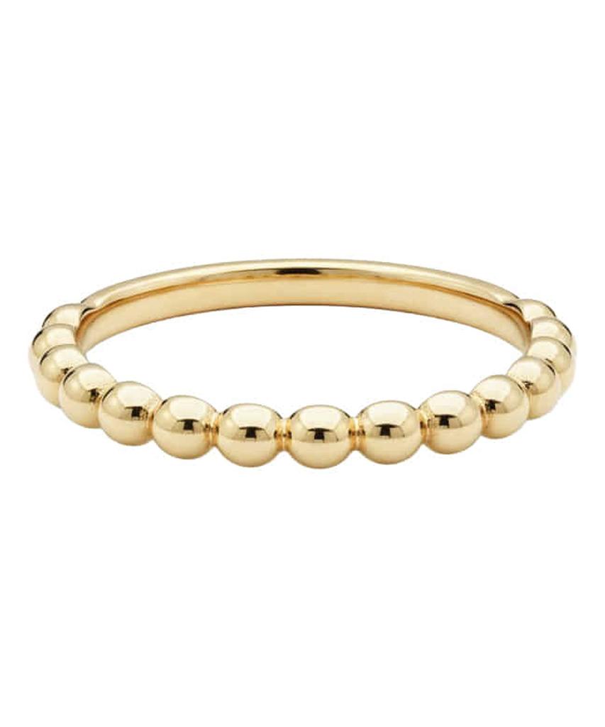 Alleun 14K 18K Ball Gold Ring Jewelry Layering