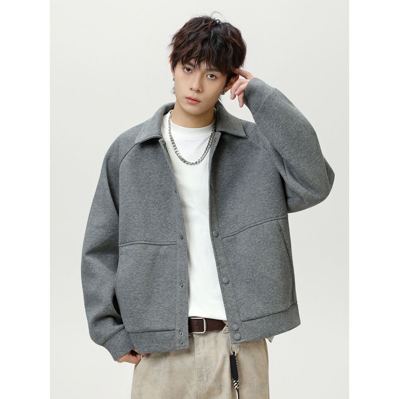 Wassup Spring and Autumn Style Lapel Jacket for Men 2025 New Trendy Brand Loose Casual Business Cool Woolen Jacket