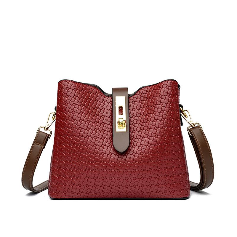 New Fashion Trend One Shoulder Crossbody Middle Aged Bag Large Capacity Women's Bag Casual Hand Bucket Bag Women