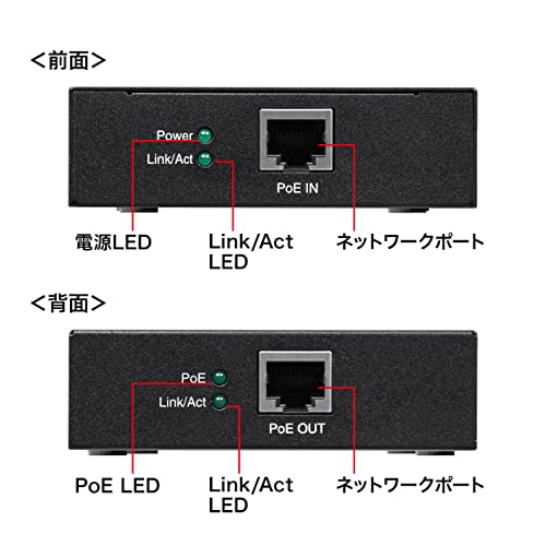 SANWA SUPPLY Gigabit PoE Extender with Magnet, Up To 100m Extension, AUTO-MDIX Function, LAN-EXPOE2