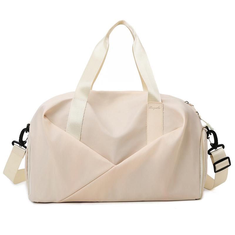 

New stylish fitness travel bag, hand-held and shoulder-carryable, large-capacity Oxford cloth dry-wet separation sports bag with independent shoe бежевий
