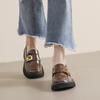 thick-soled women's new spring retro small leather shoes thick heel soft-soled single shoes women's large size