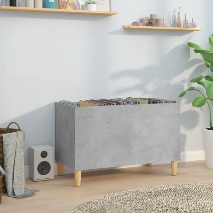 VidaXL Armoire à disques gris béton 74,5x38x48 cm bois d'ingénierie 831961